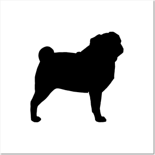 Pug Silhouette Posters and Art